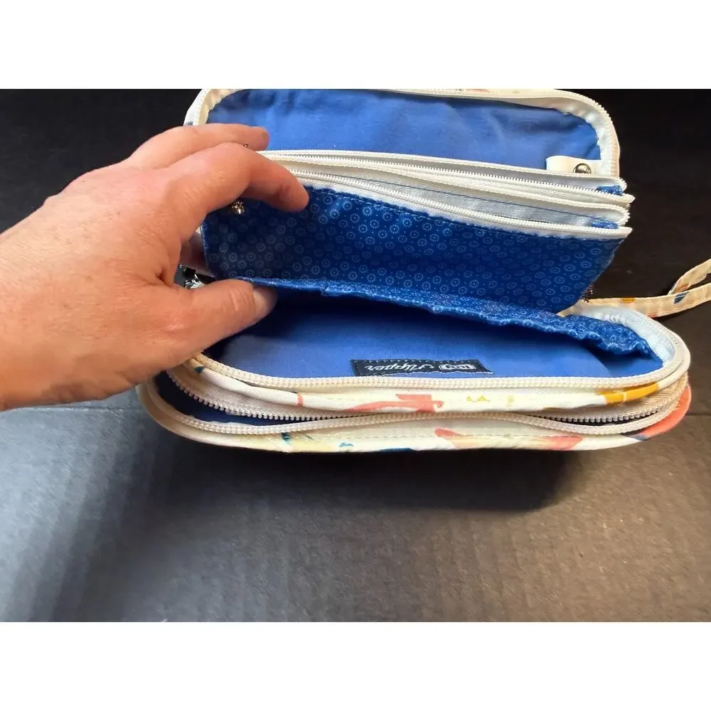 Lug Flipper Jewelry Clutch Dragonfly Multi Color and Cream Travel - Picture 6 of 13